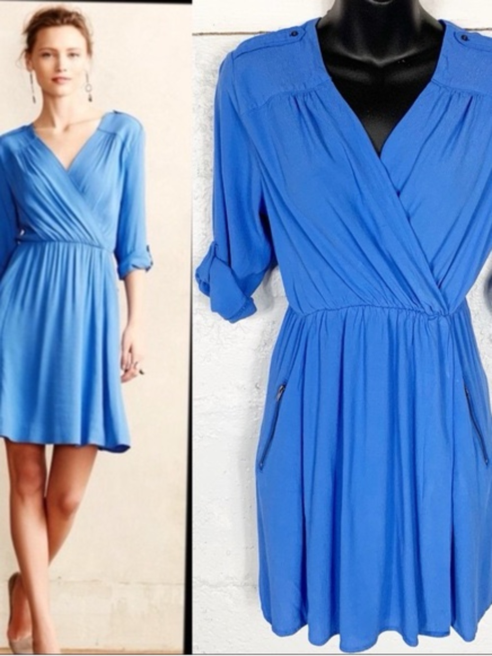 Maeve Lene Crepe faux wrap dress - Classic V-Neck